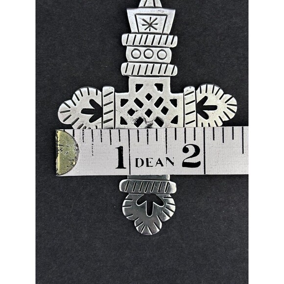 Vintage 925 Sterling Silver Large Cross From Mexico. - Picture 6 of 7
